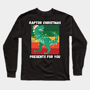 Funny Dinosaur T-Rex Raptor Christmas Presents Long Sleeve T-Shirt